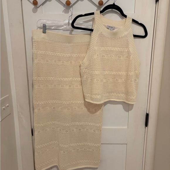 Haute Hippie Dresses & Skirts - NWOT Set Haute Hippie Cream Knit Tank and Skirt